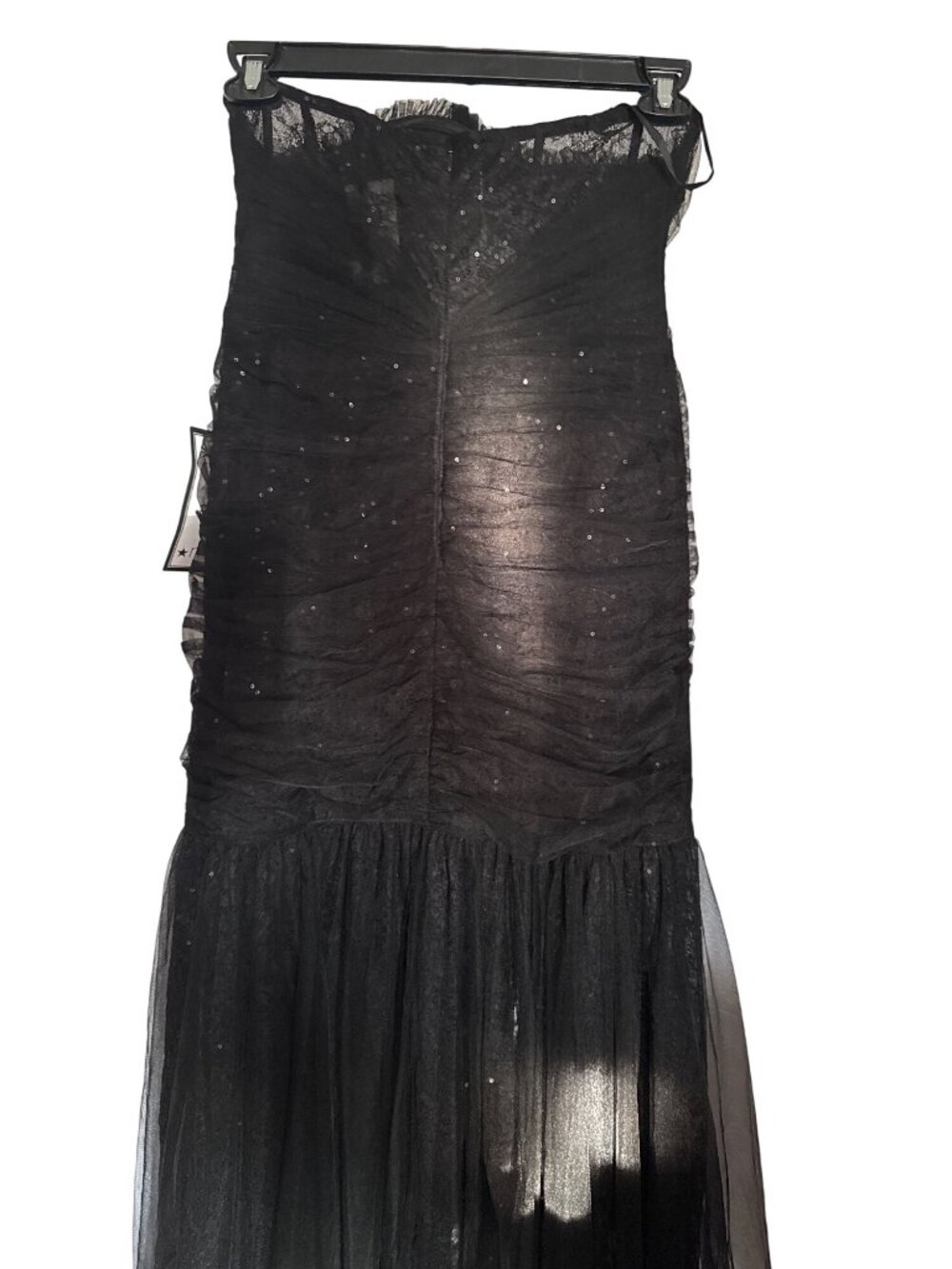 NWT Betsy & Adam Sequined Lace Corset Gown Black Size 12 - Picture 6 of 11